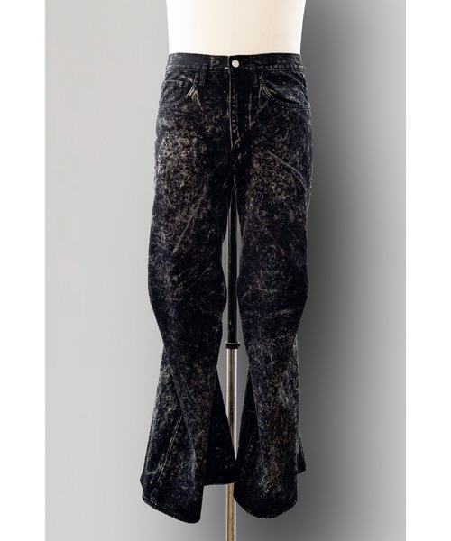 SHINYAKOZUKA(シンヤコヅカ)の「BREACHED ORDINARY CITY CURTAIN LEGS(デニムパンツ・メンズ・ブラック/インディゴブルー・LARGE/MEDIUM)」の3枚目の写真