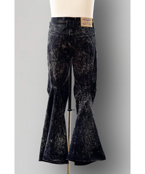 SHINYAKOZUKA(シンヤコヅカ)の「BREACHED ORDINARY CITY CURTAIN LEGS(デニムパンツ・メンズ・ブラック/インディゴブルー・LARGE/MEDIUM)」の4枚目の写真