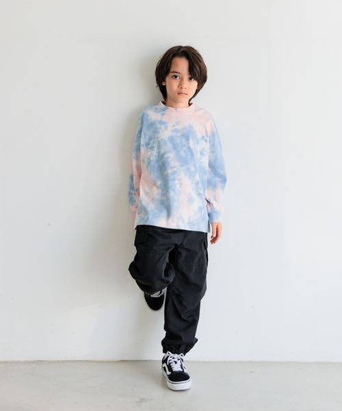 BAYFLOW（ベイフロー）の「[ウエスト調整可☆通学にも♪]ワイドカーゴパンツ(KIDS)（カーゴパンツ・キッズ・カーキ/ブラック/ラベンダー・150cm/140cm/130cm/120cm/110cm）」の8枚目の写真