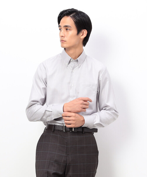 COMME CA ISM（コムサイズム）の「コンパクト千鳥柄 釦ダウンドレスシャツ（シャツ/ブラウス・メンズ・ブルー/グレー・SMALL/MEDIUM/LARGE/X-LARGE）」の12枚目の写真