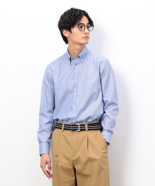 COMME CA ISM（コムサイズム）の「コンパクト千鳥柄 釦ダウンドレスシャツ（シャツ/ブラウス・メンズ・ブルー/グレー・SMALL/MEDIUM/LARGE/X-LARGE）」の6枚目の写真