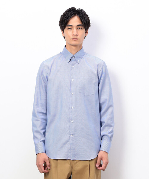 COMME CA ISM（コムサイズム）の「コンパクト千鳥柄 釦ダウンドレスシャツ（シャツ/ブラウス・メンズ・ブルー/グレー・SMALL/MEDIUM/LARGE/X-LARGE）」の5枚目の写真