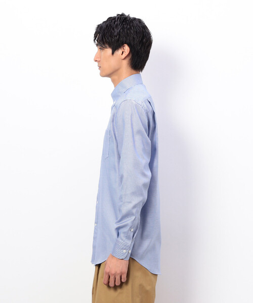 COMME CA ISM（コムサイズム）の「コンパクト千鳥柄 釦ダウンドレスシャツ（シャツ/ブラウス・メンズ・ブルー/グレー・SMALL/MEDIUM/LARGE/X-LARGE）」の8枚目の写真