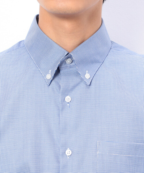 COMME CA ISM（コムサイズム）の「コンパクト千鳥柄 釦ダウンドレスシャツ（シャツ/ブラウス・メンズ・ブルー/グレー・SMALL/MEDIUM/LARGE/X-LARGE）」の14枚目の写真