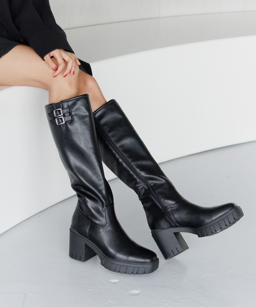 サイドバックルロングブーツ（ブーツ）｜PAGEBOY（ページボーイ