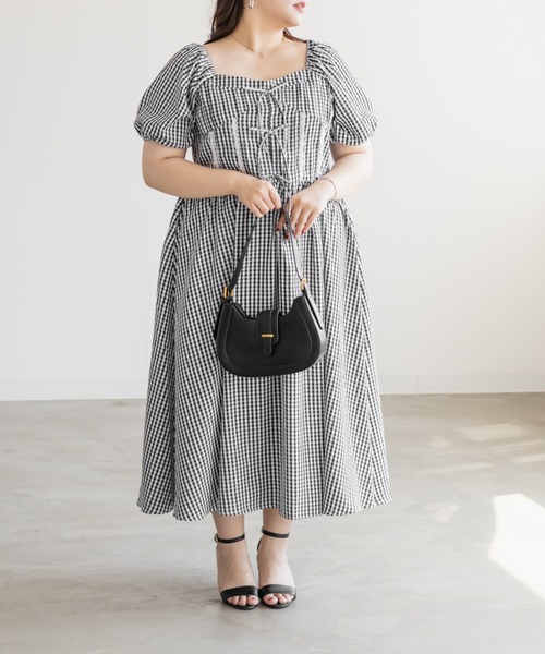 CLETTE(クレット)の「CLETTEオリジナルレース使いピンタックワンピース(ワンピース・レディース・ブルー/ブラック/ブラック系その他・LL/3L/4L)」の10枚目の写真