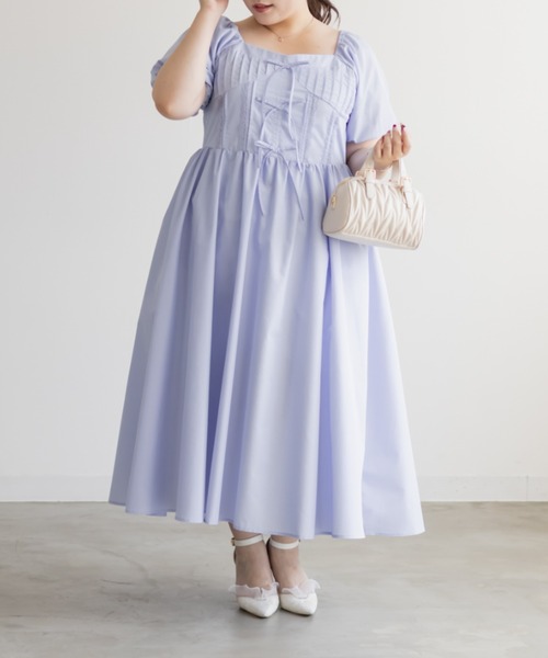 CLETTE(クレット)の「CLETTEオリジナルレース使いピンタックワンピース(ワンピース・レディース・ブルー/ブラック/ブラック系その他・LL/3L/4L)」の14枚目の写真