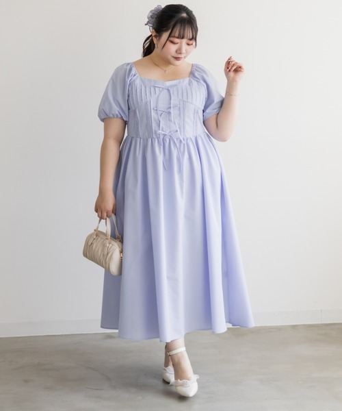 CLETTE(クレット)の「CLETTEオリジナルレース使いピンタックワンピース(ワンピース・レディース・ブルー/ブラック/ブラック系その他・LL/3L/4L)」の15枚目の写真