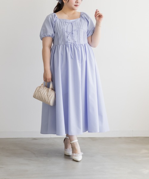 CLETTE(クレット)の「CLETTEオリジナルレース使いピンタックワンピース(ワンピース・レディース・ブルー/ブラック/ブラック系その他・LL/3L/4L)」の16枚目の写真