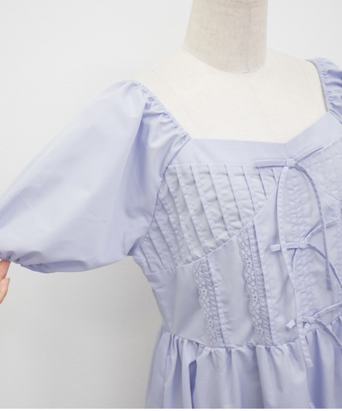 CLETTE(クレット)の「CLETTEオリジナルレース使いピンタックワンピース(ワンピース・レディース・ブルー/ブラック/ブラック系その他・LL/3L/4L)」の22枚目の写真