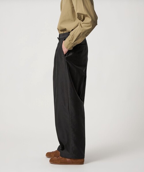 Steven Alan モールスキン インツープリーツ ドレス トラウザーズ　L Steven Alan＞ カベ モールスキン インツープリーツ ドレス