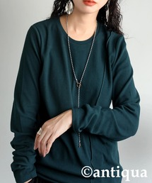 antiqua（アンティカ）の「シュッと美 メロウデザイントップス（Tシャツ/カットソー）」