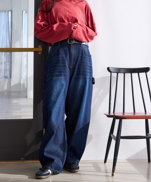 THE CRAFT CREW PRODUCTS（ザクラフトクループロダクツ）の「ヴィンテージ加工 カーブシルエットペインターデニムパンツ【THE CRAFT CREW PRODUCTS】（デニムパンツ・レディース・ワンウォッシュ/ブラック/インディゴブルー/ブルー・S/L/M）」の19枚目の写真