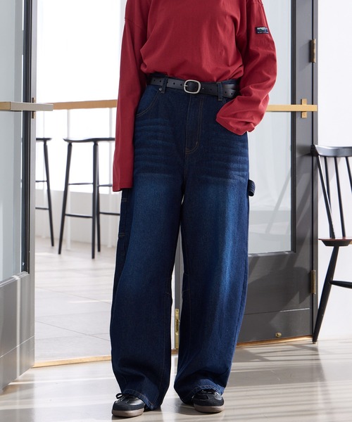 THE CRAFT CREW PRODUCTS（ザクラフトクループロダクツ）の「ヴィンテージ加工 カーブシルエットペインターデニムパンツ【THE CRAFT CREW PRODUCTS】（デニムパンツ・レディース・ワンウォッシュ/ブラック/インディゴブルー/ブルー・S/L/M）」の20枚目の写真