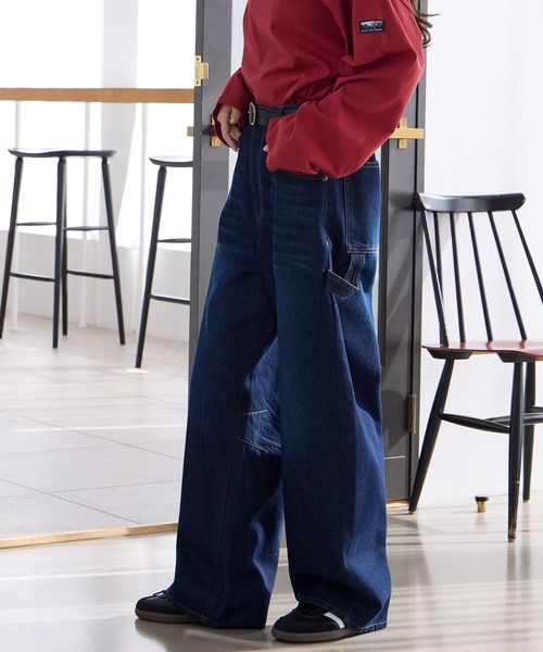 THE CRAFT CREW PRODUCTS（ザクラフトクループロダクツ）の「ヴィンテージ加工 カーブシルエットペインターデニムパンツ【THE CRAFT CREW PRODUCTS】（デニムパンツ・レディース・ワンウォッシュ/ブラック/インディゴブルー/ブルー・S/L/M）」の21枚目の写真