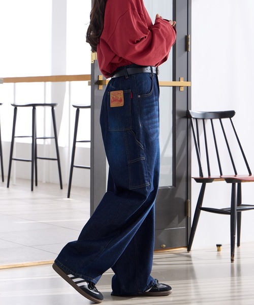 THE CRAFT CREW PRODUCTS（ザクラフトクループロダクツ）の「ヴィンテージ加工 カーブシルエットペインターデニムパンツ【THE CRAFT CREW PRODUCTS】（デニムパンツ・レディース・ワンウォッシュ/ブラック/インディゴブルー/ブルー・S/L/M）」の22枚目の写真