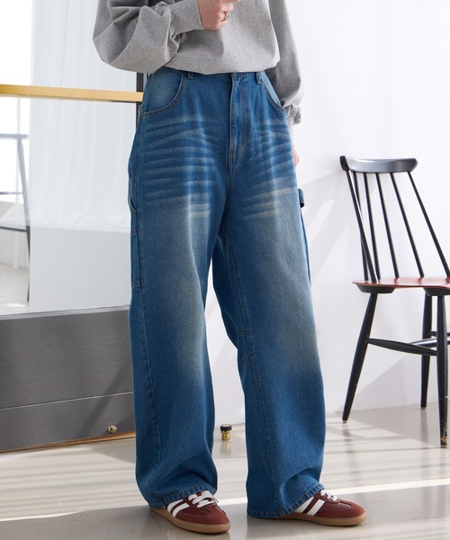 THE CRAFT CREW PRODUCTS（ザクラフトクループロダクツ）の「ヴィンテージ加工 カーブシルエットペインターデニムパンツ【THE CRAFT CREW PRODUCTS】（デニムパンツ・レディース・ワンウォッシュ/ブラック/インディゴブルー/ブルー・S/L/M）」の7枚目の写真