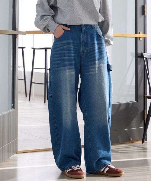 THE CRAFT CREW PRODUCTS（ザクラフトクループロダクツ）の「ヴィンテージ加工 カーブシルエットペインターデニムパンツ【THE CRAFT CREW PRODUCTS】（デニムパンツ・レディース・ワンウォッシュ/ブラック/インディゴブルー/ブルー・S/L/M）」の11枚目の写真