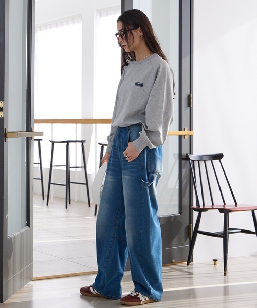 THE CRAFT CREW PRODUCTS（ザクラフトクループロダクツ）の「ヴィンテージ加工 カーブシルエットペインターデニムパンツ【THE CRAFT CREW PRODUCTS】（デニムパンツ・レディース・ワンウォッシュ/ブラック/インディゴブルー/ブルー・S/L/M）」の14枚目の写真