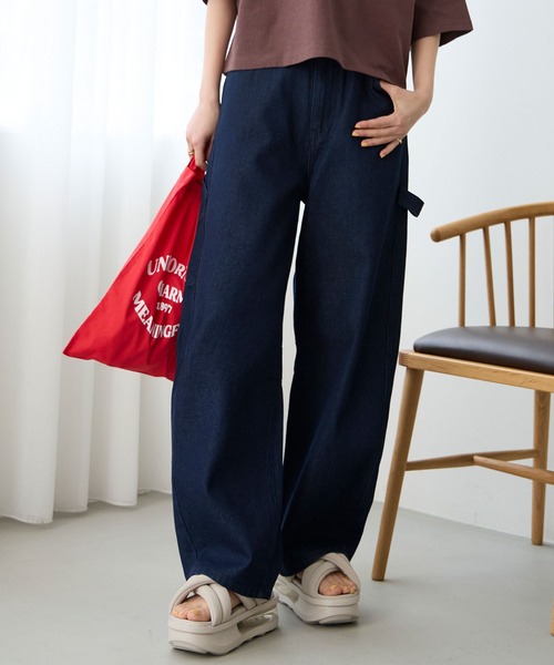 ヴィンテージ加工 カーブシルエットペインターデニムパンツ / クイック