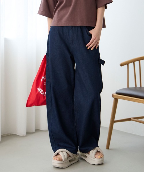 ヴィンテージ加工 カーブシルエットペインターデニムパンツ / クイック