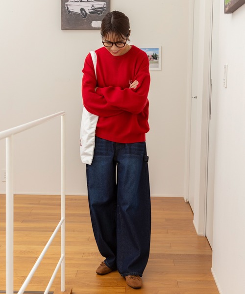 セール】ヴィンテージ加工 カーブシルエットペインターデニムパンツ