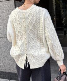 Jena espace merveilleux | バックレースアップニット(ニット/セーター)