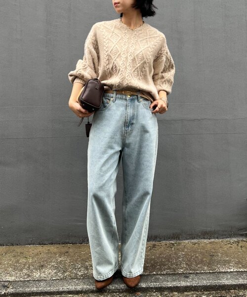 Jena espace merveilleux（ジェナ　エスパスメルヴェイユ）の「【後ろ姿で惹きつける】バックレースアップニット（ニット/セーター・レディース・アイボリー/ベージュ/ネイビー・FREE）」の21枚目の写真