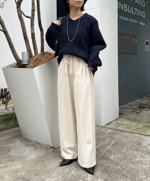 後ろ姿で惹きつける】バックレースアップニット（ニット/セーター