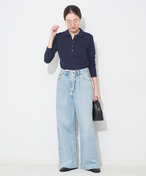 Lee(リー)の「LEE/リー SLOBE別注 タックワイドデニム(デニムパンツ・レディース・サックスブルー・38/36)」の5枚目の写真