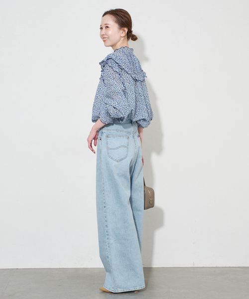 Lee(リー)の「LEE/リー SLOBE別注 タックワイドデニム(デニムパンツ・レディース・サックスブルー・38/36)」の10枚目の写真