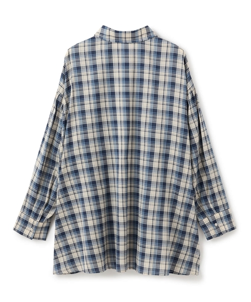 pom ponette junior（ポンポネットジュニア）の「フロントペプラムチェックシャツ（シャツ/ブラウス・キッズ・ブルー/ブラック・M:150cm/L:160cm）」の5枚目の写真