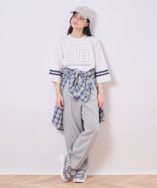 pom ponette junior（ポンポネットジュニア）の「フロントペプラムチェックシャツ（シャツ/ブラウス・キッズ・ブルー/ブラック・M:150cm/L:160cm）」の3枚目の写真
