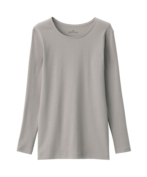 無印良品(ムジルシリョウヒン)の「婦人 あったか綿 クルーネック長袖Tシャツ(インナーウェア/肌着・レディース・ブラウン系/ライトベージュ/ブラック/オフホワイト・XL/L/M/S)」の21枚目の写真