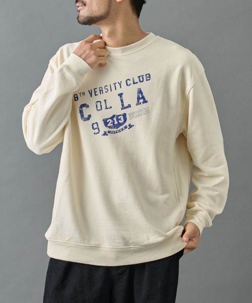 COLONY 2139（コロニートゥーワンスリーナイン）の「ヴィンテージカスレカレッジスウェット（スウェット・メンズ・アイボリー/ネイビー/チャコールグレー・LARGE/MEDIUM）」の2枚目の写真