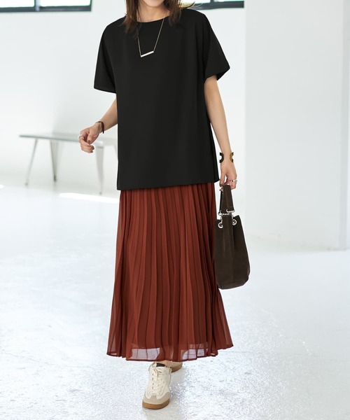 STYLE DELI(スタイルデリ)の「スルスルシンプル洗練ブラウス(シャツ/ブラウス・レディース・ブラック/ライトベージュ/ブラウン系・FREE)」の18枚目の写真