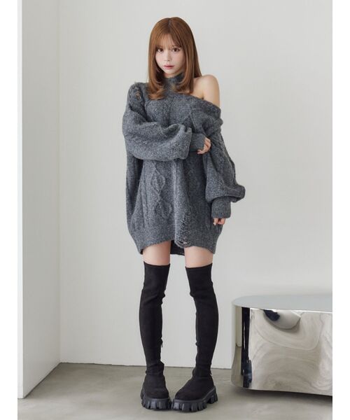 EATME（イートミー）の「E/Mスエードニーハイブーツ（ブーツ・レディース・ブラック・L/M）」の3枚目の写真