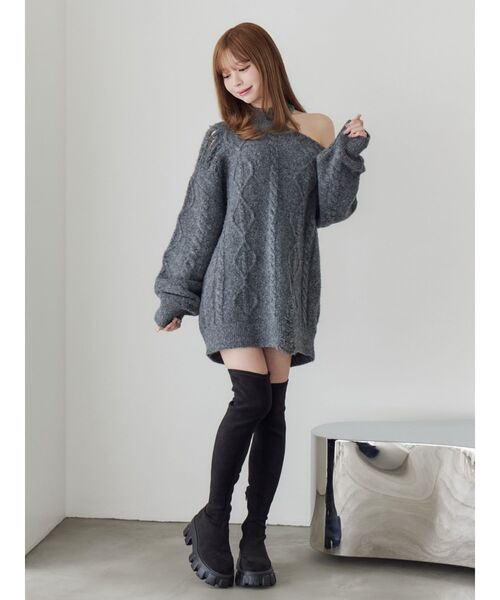 EATME（イートミー）の「E/Mスエードニーハイブーツ（ブーツ・レディース・ブラック・L/M）」の5枚目の写真