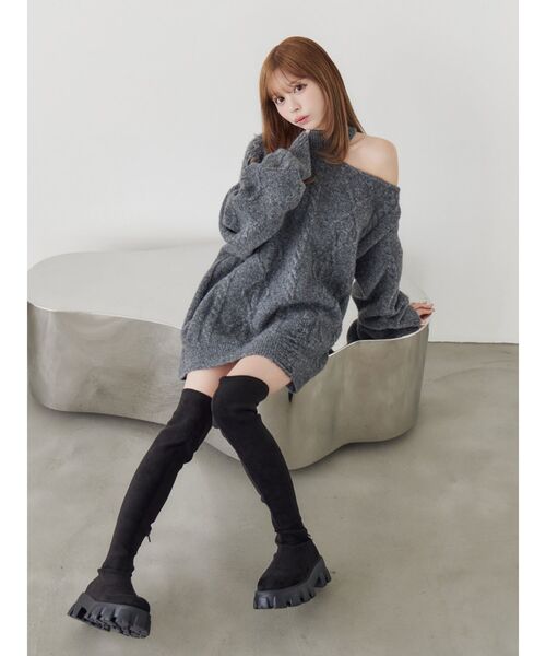 EATME（イートミー）の「E/Mスエードニーハイブーツ（ブーツ・レディース・ブラック・L/M）」の6枚目の写真