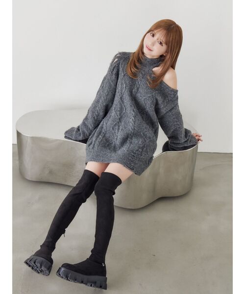 EATME（イートミー）の「E/Mスエードニーハイブーツ（ブーツ・レディース・ブラック・L/M）」の7枚目の写真