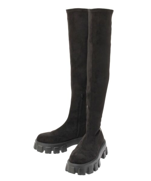 EATME（イートミー）の「E/Mスエードニーハイブーツ（ブーツ・レディース・ブラック・L/M）」の2枚目の写真