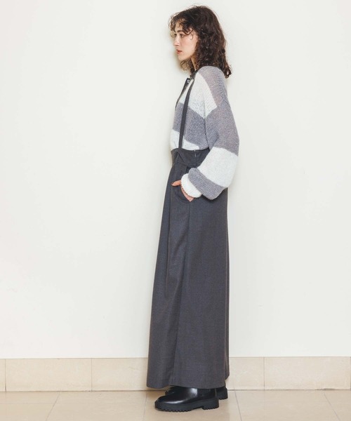 MARECHAL TERRE(マルシャルテル)の「タックワイドサロペット(その他パンツ・レディース・グレー/カーキ・FREE)」の4枚目の写真