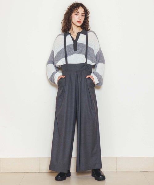 MARECHAL TERRE(マルシャルテル)の「タックワイドサロペット(その他パンツ・レディース・グレー/カーキ・FREE)」の6枚目の写真