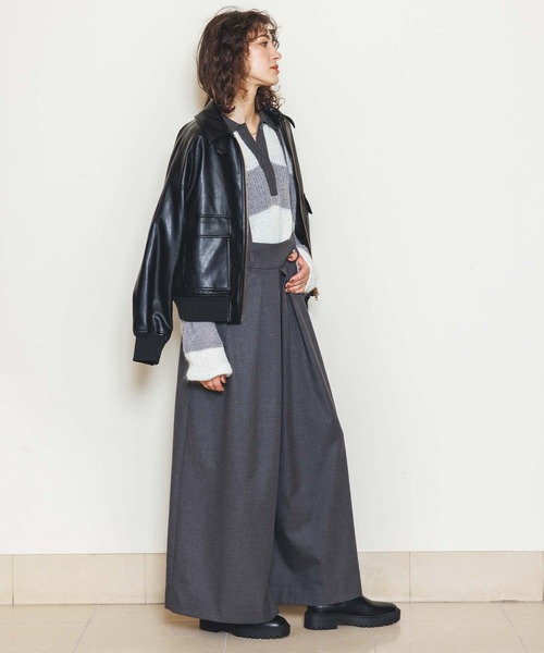 MARECHAL TERRE(マルシャルテル)の「タックワイドサロペット(その他パンツ・レディース・グレー/カーキ・FREE)」の15枚目の写真