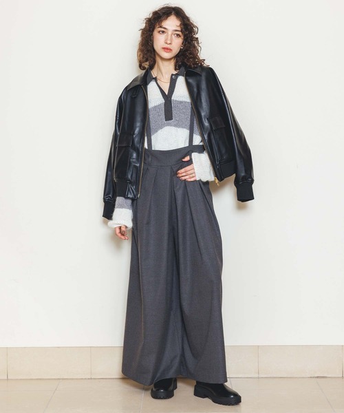 MARECHAL TERRE(マルシャルテル)の「タックワイドサロペット(その他パンツ・レディース・グレー/カーキ・FREE)」の16枚目の写真