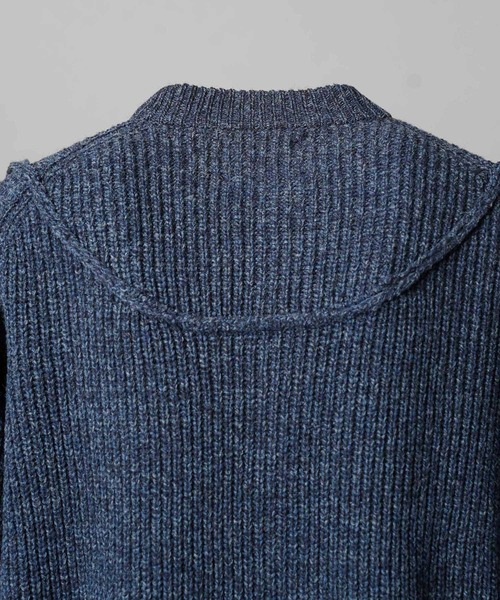 UNISEX》3 colors Wool Nylon Prime-Over Crew Neck Knit Cardigan/三