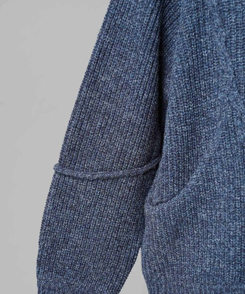 MAISON SPECIAL（メゾンスペシャル）の「《UNISEX》3 colors Wool Nylon Prime-Over Crew Neck Knit Cardigan/三つ杢ウールナイロンプライムオーバークルーネックニットカーディガン【MAISON SPECIAL/メゾンスペシャル】（カーディガン/ボレロ・メンズ・ブラック/グレー/ブルー/ブラウン・0/1/2）」の5枚目の写真