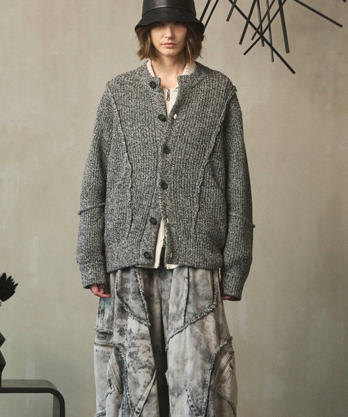 MAISON SPECIAL（メゾンスペシャル）の「《UNISEX》3 colors Wool Nylon Prime-Over Crew Neck Knit Cardigan/三つ杢ウールナイロンプライムオーバークルーネックニットカーディガン【MAISON SPECIAL/メゾンスペシャル】（カーディガン/ボレロ・メンズ・ブラック/グレー/ブルー/ブラウン・0/1/2）」の22枚目の写真