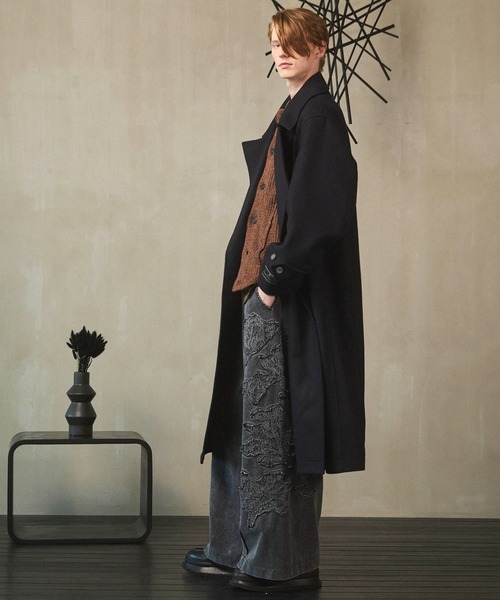 UNISEX》3 colors Wool Nylon Prime-Over Crew Neck Knit Cardigan/三