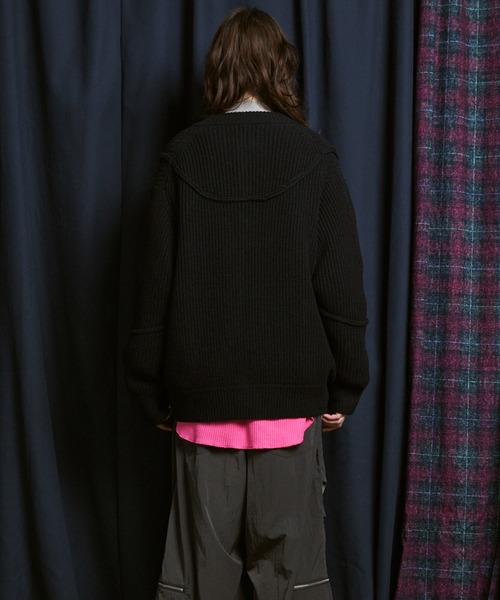 完売サイズ　三つ杢ウールナイロンプライムオーバークルーネックニットカーディガン UNISEX》3 colors Wool Nylon Prime-Over Crew Neck Knit Cardigan/三